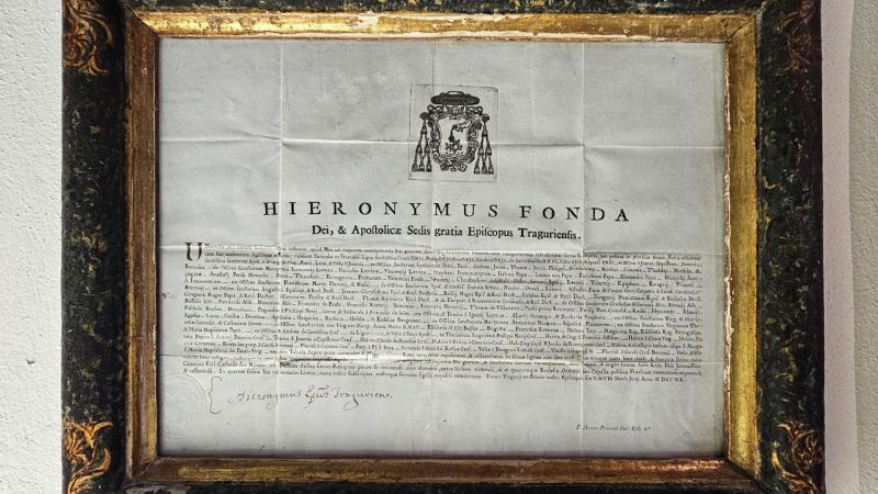 <p>Certifikat o daru Jeronima Fonde.</p>