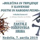 Vokalni koncert iz sklopa Glasba na hribu: Bolečina in trpljenje v slovenski postni in narodni pesmi