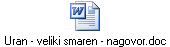 Uran - veliki smaren - nagovor.doc