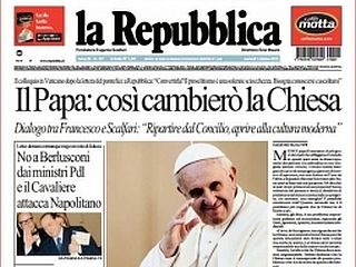 Papežev pogovor za »Repubblico« umaknjen s spletne strani