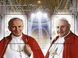 Vatikanska znamka ob kanonizaciji Janeza Pavla II.